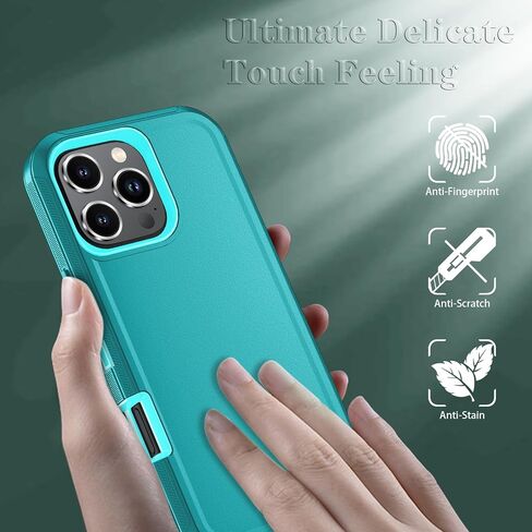 Phone Case for iPhone 16 Pro Max Case with HD Screen Protector, Heavy Duty Shockproof & DustProof & Dropproof 3-Layer Cover Phone Case for iPhone 16 Pro Max (6.9'') (PurpleSkyBlue) in Saudi Arabia