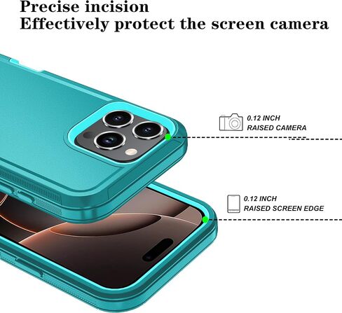 Phone Case for iPhone 16 Pro Max Case with HD Screen Protector, Heavy Duty Shockproof & DustProof & Dropproof 3-Layer Cover Phone Case for iPhone 16 Pro Max (6.9'') (PurpleSkyBlue) in Saudi Arabia