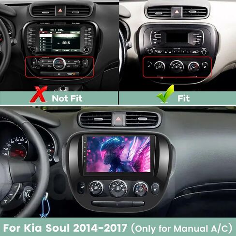 EKAT [2+64G] Car Radio for Kia Soul 2014-2017 (Only for Manual A/C), 9 inch Android 13 Touch Screen KIA Soul Stereo, Carplay/Android Auto/EQ Audio/SWC/Bluetooth/26 Ul Desktop Themes in Saudi Arabia