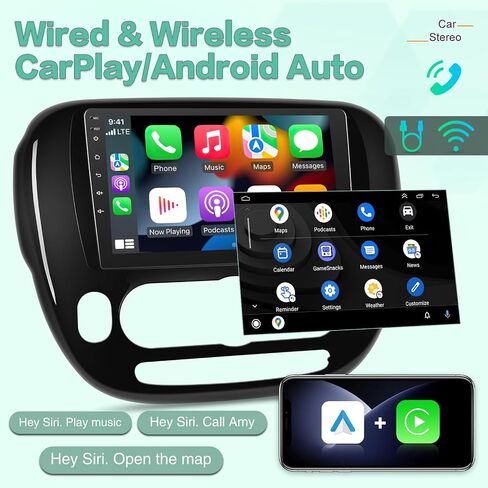 EKAT [2+64G] Car Radio for Kia Soul 2014-2017 (Only for Manual A/C), 9 inch Android 13 Touch Screen KIA Soul Stereo, Carplay/Android Auto/EQ Audio/SWC/Bluetooth/26 Ul Desktop Themes in Saudi Arabia