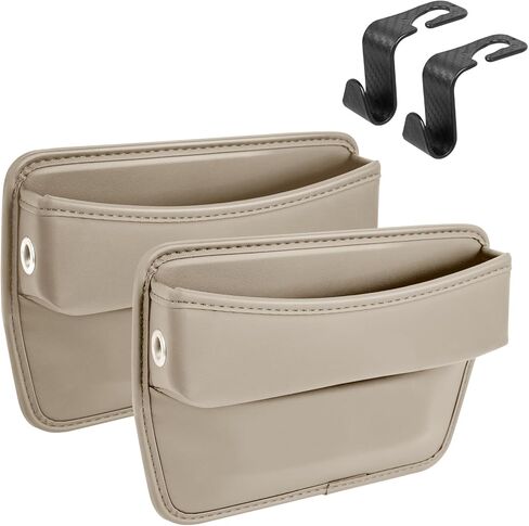 Car Seat Gap Filler pack of 2 Car Leather Organizer Accessories Between Seats Adjustable Stop Drop Car Seat Organizer and Front Seat Storage Box for Phones,Glasses,Wallet, Cards and Keys in Saudi Arabia