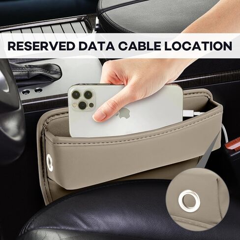 Car Seat Gap Filler pack of 2 Car Leather Organizer Accessories Between Seats Adjustable Stop Drop Car Seat Organizer and Front Seat Storage Box for Phones,Glasses,Wallet, Cards and Keys in Saudi Arabia