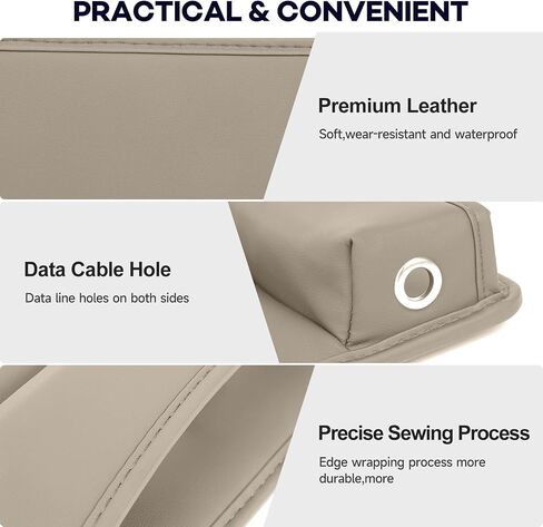 Car Seat Gap Filler pack of 2 Car Leather Organizer Accessories Between Seats Adjustable Stop Drop Car Seat Organizer and Front Seat Storage Box for Phones,Glasses,Wallet, Cards and Keys in Saudi Arabia