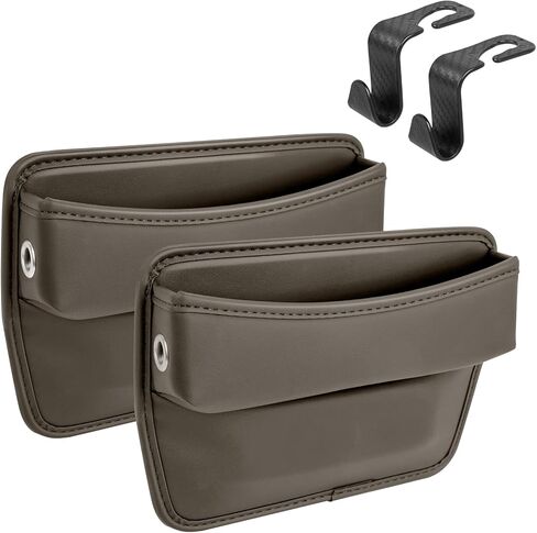 Car Seat Gap Filler pack of 2 Car Leather Organizer Accessories Between Seats Adjustable Stop Drop Car Seat Organizer and Front Seat Storage Box for Phones,Glasses,Wallet, Cards and Keys in Saudi Arabia