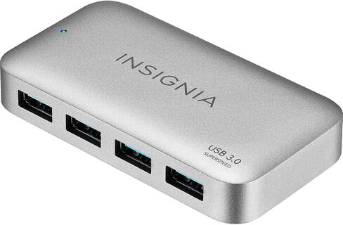 موزع USB 3.0 ذو 4 منافذ من Insignia بطول 5 أقدام. كابل إمداد الطاقة، موسع موزع USB لأجهزة الكمبيوتر المحمول، إكس بوكس، محرك فلاش، محرك الأقراص الصلبة، وحدة التحكم، الطابعة، الكاميرا، لوحة المفاتيح، الماوس، ماك بوك، السطح، الكمبيوتر الشخصي، رمادي فضي in Kuwait
