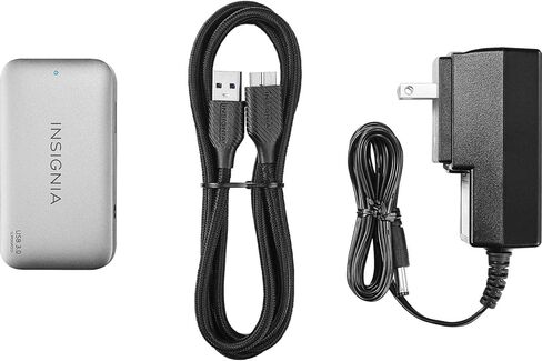 موزع USB 3.0 ذو 4 منافذ من Insignia بطول 5 أقدام. كابل إمداد الطاقة، موسع موزع USB لأجهزة الكمبيوتر المحمول، إكس بوكس، محرك فلاش، محرك الأقراص الصلبة، وحدة التحكم، الطابعة، الكاميرا، لوحة المفاتيح، الماوس، ماك بوك، السطح، الكمبيوتر الشخصي، رمادي فضي in Kuwait