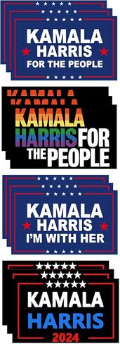 12Pcs Kamala Harris Stickers 2024, 4 Design Harris Stickers Repeatable Aesthetic Vinyl Madam Kamala BumperStickers for American Presidential Election Laptop Bumper Scarpbook Craft Car Decal in Saudi Arabia