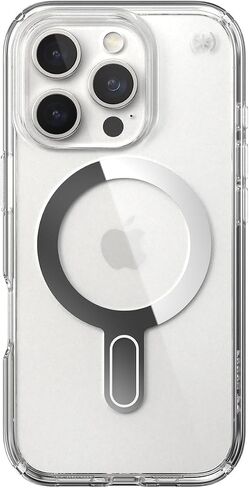 Speck Clear iPhone 16 Pro Case MagSafe and ClickLock - Slim Phone Case iPhone 16 Pro - iPhone 16 Pro Phone Case - Presidio - Clear/Chrome in Saudi Arabia