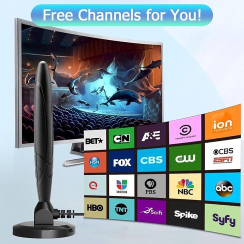 TV Antenna Digital Smart Indoor 650+ Miles Long Range Outdoor Antenna Amplifier Support All 4K 1080p Full HD Smart HDTVs/Old Television -16.4ft Coax Cable/AC Adapter, black- in Saudi Arabia