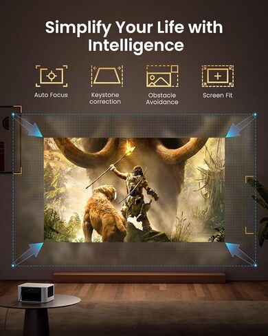Dangbei Neo Mini Projector 1080P, 540 ISO Lumens, Netflix Officially-Licensed Portable Projector with WiFi and Bluetooth, 12W Dolby Audio Speakers, Auto Focus, Object Avoidance, Screen Adaption in Saudi Arabia