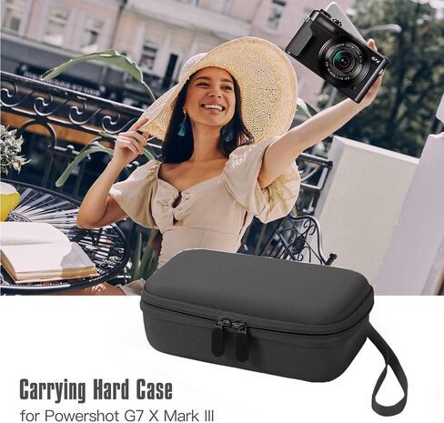 Camera Bag Carrying Case Compatible with Canon G7X Mark III/ G7X Mark II Digital Camera, Hard Bag Suitable for Travel and Home Storage (Black) in Saudi Arabia