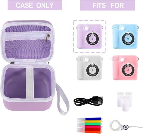 Lumus&Solem Purple Kids Camera Case for Instant Cameras - Storage Bag Compatible with Digital Video Cameras for Girls and Toddlers（Case Only） in Saudi Arabia