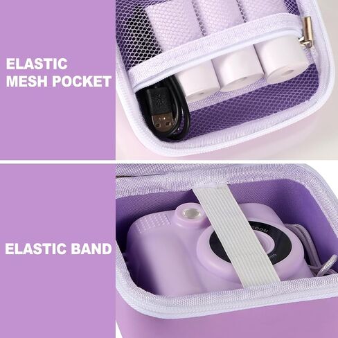 Lumus&Solem Purple Kids Camera Case for Instant Cameras - Storage Bag Compatible with Digital Video Cameras for Girls and Toddlers（Case Only） in Saudi Arabia