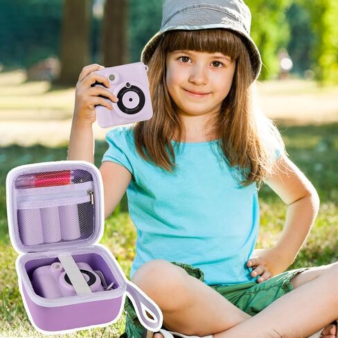 Lumus&Solem Purple Kids Camera Case for Instant Cameras - Storage Bag Compatible with Digital Video Cameras for Girls and Toddlers（Case Only） in Saudi Arabia