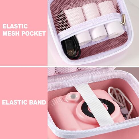 حقيبة كاميرا Lumus&Solem باللون الأرجواني للأطفال للكاميرات الفورية - حقيبة تخزين متوافقة مع كاميرات الفيديو الرقمية للفتيات والأطفال الصغار (الجراب فقط) in Kuwait