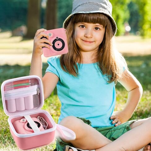 حقيبة كاميرا Lumus&Solem باللون الأرجواني للأطفال للكاميرات الفورية - حقيبة تخزين متوافقة مع كاميرات الفيديو الرقمية للفتيات والأطفال الصغار (الجراب فقط) in Kuwait