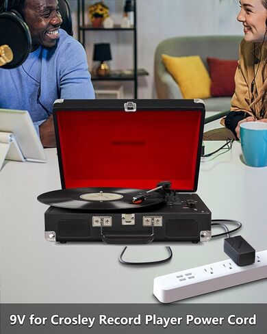 VHBW 9V for Crosley Record Player Power Cord Compatible with Crosley Cruiser CR8005A I II III Series CR8005C CR6005A CR89 CR221 Portable Record Player in Kuwait