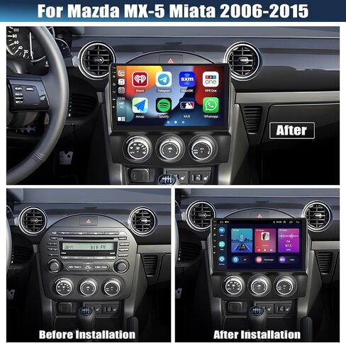 [2+64G] ستيريو سيارة AMprime Android 13 لسيارة Mazda MX-5 Miata 2006-2015 مع Carplay اللاسلكي وAndroid Auto، راديو سيارة بشاشة لمس 9 بوصة مع بلوتوث FM/RDS HiFi WiFi GPS مزدوج USB+كاميرا احتياطية in Saudi Arabia