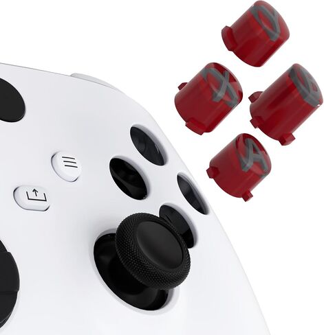 eXtremeRate ABXY Buttons for Xbox Series X & S Controller, Carmine Red & Clear & Classic Gray with Dark Gray Classic Symbols Action Buttons for Xbox One S/X, Elite Series 2 & 1 Wireless Controller in Saudi Arabia
