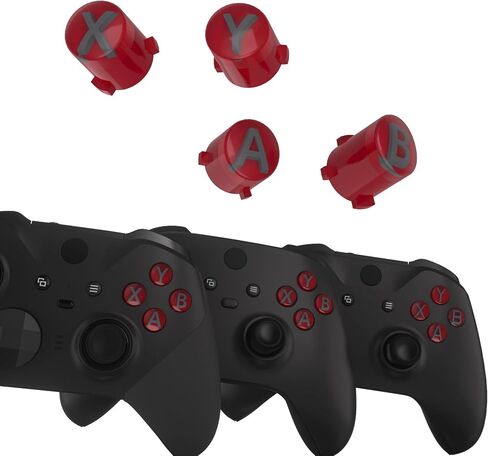 eXtremeRate ABXY Buttons for Xbox Series X & S Controller, Carmine Red & Clear & Classic Gray with Dark Gray Classic Symbols Action Buttons for Xbox One S/X, Elite Series 2 & 1 Wireless Controller in Saudi Arabia