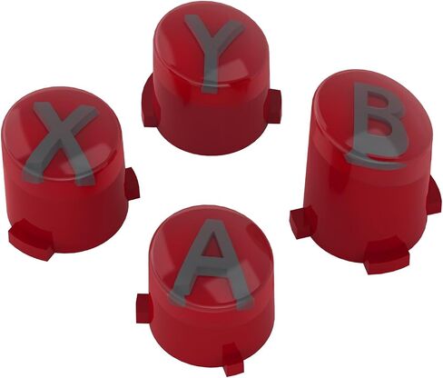 eXtremeRate ABXY Buttons for Xbox Series X & S Controller, Carmine Red & Clear & Classic Gray with Dark Gray Classic Symbols Action Buttons for Xbox One S/X, Elite Series 2 & 1 Wireless Controller in Saudi Arabia