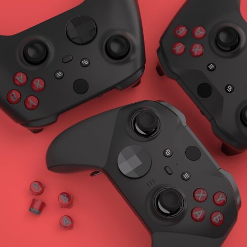 eXtremeRate ABXY Buttons for Xbox Series X & S Controller, Carmine Red & Clear & Classic Gray with Dark Gray Classic Symbols Action Buttons for Xbox One S/X, Elite Series 2 & 1 Wireless Controller in Saudi Arabia