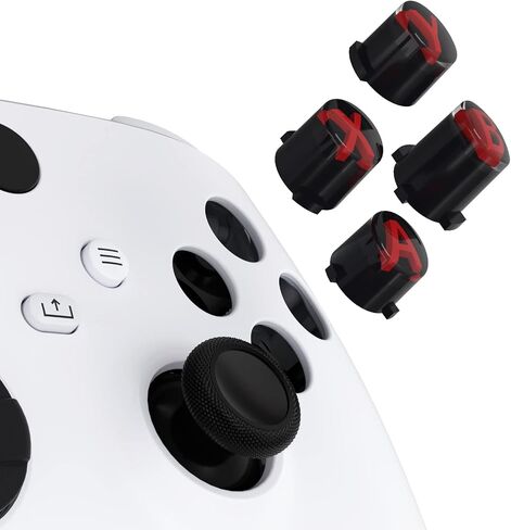 eXtremeRate ABXY Buttons for Xbox Series X & S Controller, Carmine Red & Clear & Classic Gray with Dark Gray Classic Symbols Action Buttons for Xbox One S/X, Elite Series 2 & 1 Wireless Controller in Saudi Arabia