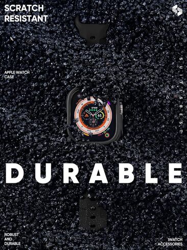 2+2 حافظة مناسبة وواقي شاشة متوافق مع Apple Watch Ultra 2/Ultra 49mm، طبقة حماية من الزجاج المقوى المقاوم للماء باللون الأسود ورفيعة للغاية من البولي كربونات لساعة iWatch Ultra 49mm in Kuwait