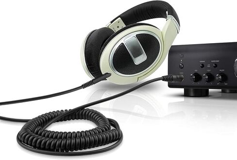 كابل صوت HD598 بديل لسماعات الرأس ملفوف 6.35 مم سلك تمديد محول كابل Aux لسماعات Sennheiser HD598 HD599 HD569 HD579 HD558 HD518 (أسود/1.2 متر) in Saudi Arabia