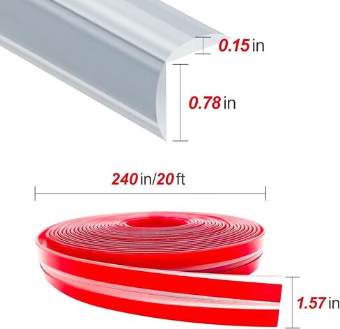 واقيات الحواف المتوهجة في الظلام، مقاومة للأطفال، شريط حماية حافة الأثاث من السيليكون الشفاف بطول 20 قدمًا للجدار والزاوية والمدفأة وحافة المكتب والخزائن والأدراج. حماية سلامة الطفل (0.78 بوصة) in Kuwait