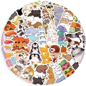 56Pcs I'm Just a Girl Sticker Funny Hamster Meme Sad Cute Stickers for Kids, Aesthetic Waterproof Vinyl Sticker for Laptop Water Bottle Phone Scrapbook Cute Animal Decal Stuff Gifts for Girl Teen