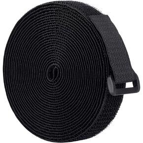 2" x 16 ft self-Adhesive Hook and Loop Tape, Reusable Fasteners Tape ，15 Plastic Buckles, Adjustable Tightening Cable Straps, Nylon Cinch Straps for Storage, Sewing (2 in X16 ft)