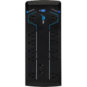 ELAC Protek 12 Outlet Smart Surge Protector/Power Conditioner with Dual USB, Wi-FI, Alexa