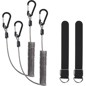 Vefungyan Fishing Pole Safety Tether Lanyard: Heavy Duty Kayak Paddle Leash Retractable and tie Strap for Paddle Board Fishing