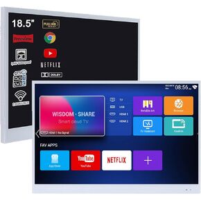 Soulaca 18.5 inches Android Smart Mini Mirror LED TV for Bathroom IPX6 Waterproof Built-in WiFi Bluetooth ATSC
