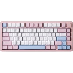 GK GAMAKAY TK75PRO Aluminum Alloy Mechanical Keyboard, Gasket Mounted, Hot Swappable KTT Hyacinth Switch 2.4GHz Wireless BT5.0/USB-C 75% 81 Keys Custom RGB Gaming Keyboard for Win/Mac (White)