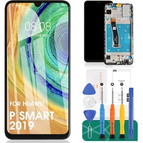 for Huawei P Smart 2019 Screen Replacement for Huawei P Smart 2019 LCD Display Digitizer Touch Screen Assembly Repair Kits Pot-LX1 POT-LX1AF POT-LX2J with Frame Black (Not for Plus/Pro)