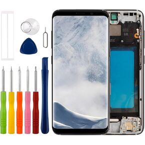 [New] Duotipa TFT Display for Galaxy S8 G950 G950A G950F G950P G950R4/T/U/V/W 5.8 Touch Screen Digitizer Assembly Repair Parts with Frame -No Fingerprint Function.