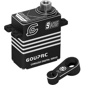 GOUP RC Metal 9KG RC Digital Micro Servo with Arm for for The diff Lock servo in The TRX-4 TRX-6 and a dig and Shift servo for SCX10 III Crawler Car Upgrade Servo Parts (Red)