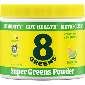 8Greens Super Greens Powder - Prebiotic & Probiotic Blend Superfoods with Fiber, Supports Digestion & Debloating, Tasty 8 Real Greens Juice Mix with Spirulina, Chlorella & Blue Green Algae