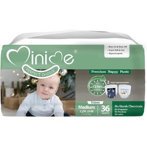 Minime Baby Training Pants - Size 12M-24M (14-26 lbs), 36 Count, Premium Hypoallergenic Training Underwear, Fragrance Free Disposable Baby Diaper Pants