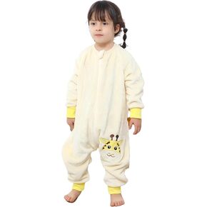 Baby Winter Sleeping Sack with Feet, Unisex Long Sleeve Toddler Sleeping Bag, Flannel Early Walker Sleeping Sack, 18-24Months, Pink