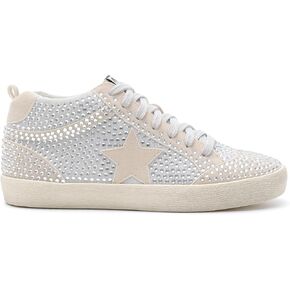 Mi.iM Miko Rubber Sole Lace-up Rhinestone Suede Star Sneakers
