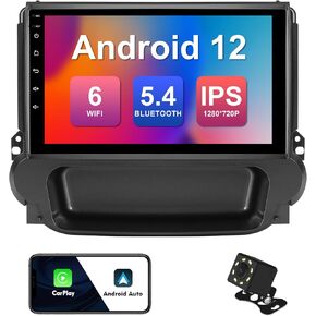 2+32G Android 12 Double Din Car Stereo for Chevrolet Chevy Malibu 2009-2014 with 9 Inch Touchscreen Radio Built-in Wireless Carplay/Android Auto/GPS/Bluetooth/FM/AUX-in/Backup Camera