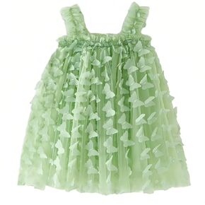 Baby Girls Tutu Dress, Butterflies Flowers Toddler Baby Girls Sleeveless Layered Princess Tulle Sundress Party Dress