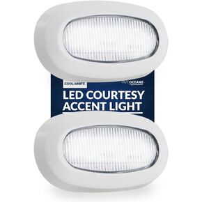 Five Oceans Oblong LED Courtesy Light, Boat Accent Lights, Marine Light for Boat Interior, Deck, Cockpit, Cool White LED, IP 67 Waterproof, 12V, Pontoon, Fishing Boat, Yacht, Sailboat, RVs - FO3672