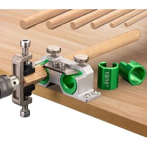 Double Cutting Dowel Maker Jig Kit Electric Drill Carbide Inserts Stable wooden Dowel Cutter tool Dowel Plate (Imperial 9 different diameters)