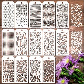 14 Pieces for Crafts Stencils Texture Stencils for Painting Reusable Art Deco Stencils for Home Cake Decorating DIY Art Crafts