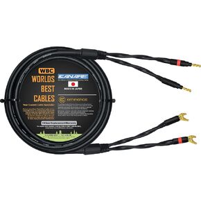 WORLDS BEST CABLES 6 Foot - Canare 4S11 – Audiophile Grade - HiFi Star-Quad Single Speaker Cable for Center Channel with Eminence Gold Banana & Spade Connectors