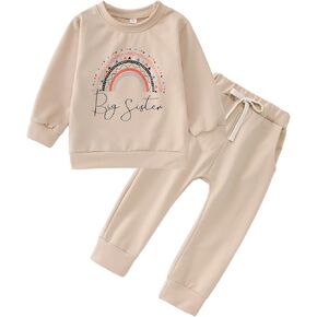 Big Sister Outfits Toddler Baby Girl Promoted to Big Sister Announcement Sweatshirt Long Sleeve Shirt Top+Pants Set